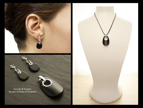 Black Onyx Drop Earrings • Sterling Silver • Teardrop Dangle Studs • Minimalist Gift for Her
