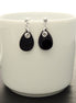 Black Onyx Drop Earrings • Sterling Silver • Teardrop Dangle Studs • Minimalist Gift for Her