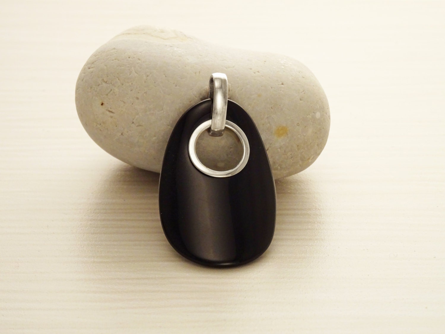 Black Onyx Drop Earrings • Sterling Silver • Teardrop Dangle Studs • Minimalist Gift for Her
