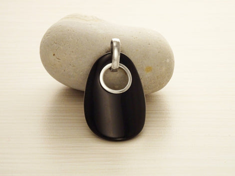 Black Onyx Drop Earrings • Sterling Silver • Teardrop Dangle Studs • Minimalist Gift for Her