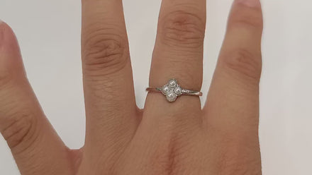 Shiny Sterling Silver Beaded Ring, Dainty Minimalist Band