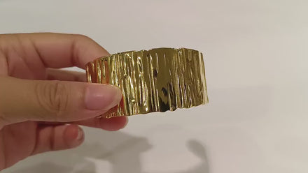 Hammered Gold Cuff Bracelet • 18K Gold Filled Open Bangle