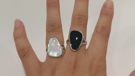 Sterling Silver Turquoise Ring• Minimalist Flat Blue Stone Jewelry • Modern Geometric Asymmetrical Triangle Design