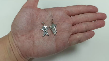 Boy and Girl Sterling Silver Pendant, Future Mother, Mother-to-Be, Mom, expectant, birth, newborn, pregnancy maternity, Baby Shower Jewelry