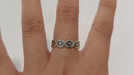Sterling Silver Third Eye Ring • Evil Eye Protection Jewelry • Good Luck Talisman Band