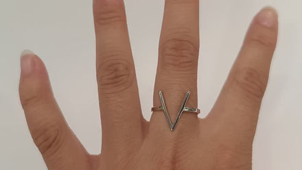 Chevron ring, Sterling Silver, Spike Ring, Modern Triangle Ring, minimalist Peak Ring, Delta Arrowhead, Arrow Point Sharp, V Ring