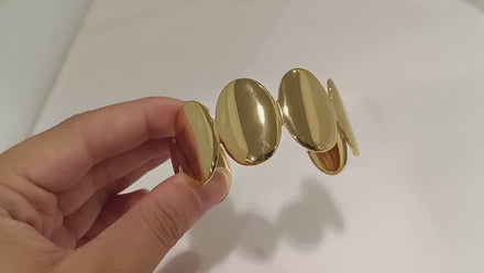 18K Gold Filled Disc Cuff Bracelet • Minimalist Handmade Bangle