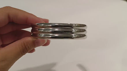 Triple Row Cuff • Stainless Steel • Modern Open Bangle