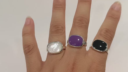 Small Square Ring, 925 Sterling Silver, Genuine Onyx Stone, Modern Geometric Jewelry, Minimalist Signet ring,
