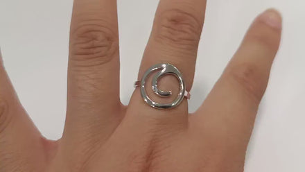 Swirl Spiral Ring by KRAMIKE • Sterling Silver • Modern Minimalist Design Jewelry • Perfect for Everyday Wear • Unique Style Gift • RR022