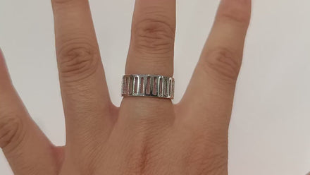 Geometric Bar Ring by KRAMIKE • Sterling Silver • Modern & Minimalist Wide Band • Perfect Jewelry for Everyday Style • Gift for Her • KR234