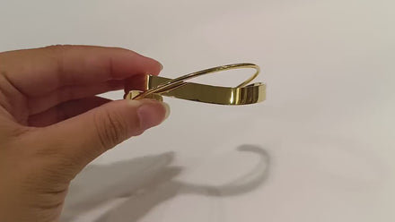 Crossing Cuff Bracelet • 18K Gold Filled • Statement Open Twist Bangle • Luxury Gift for Her